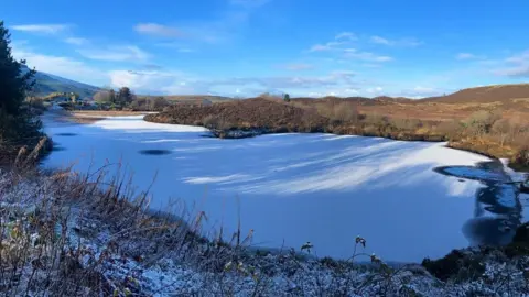 Johnny Corry Cold enough for Oak Lake near Gortin in the Sperrin Mountains to freeze over. Photo from Johnny Corry.