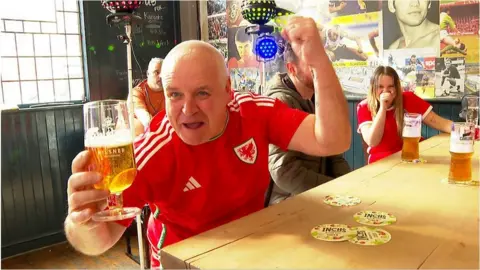 Wales fan in pub