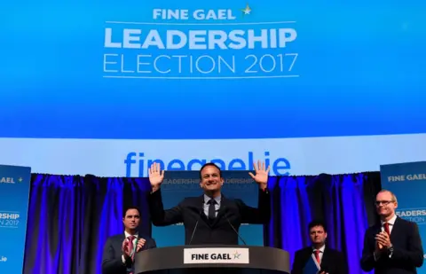 Reuters The Fine Gael leadership result was announced in Dublin's Mansion House