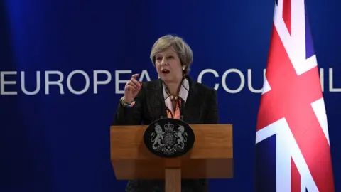 Getty Images Theresa May in Brussels, 9 Mar 17