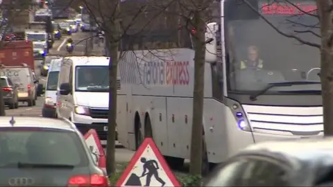 A congested road in Bath