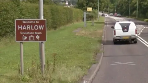Google Welcome to Harlow sign