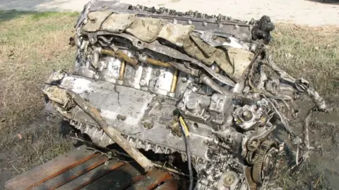 North News and Pictures The Spitfire engine wreckage