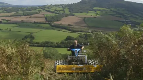 Mike Erskine Keith mows the ferns