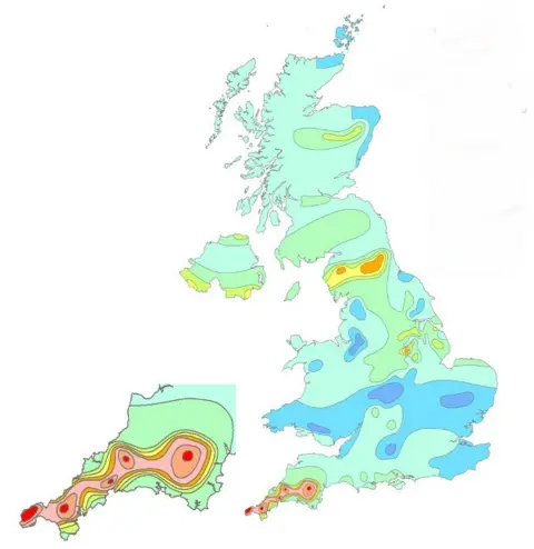 British Geological Survey Heat map