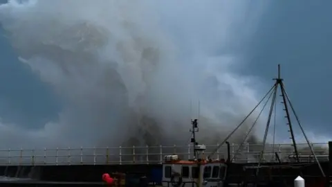 Rose Voon Giant waves could be seen at Aberystwyth