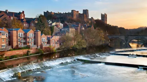 Getty Images View of flats, castle and cathedral on Durham riverside