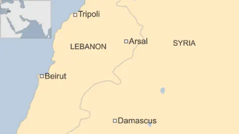 Map of Lebanon and Syria