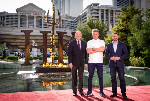 ITV America Gordon Ramsay outside Hell's Kitchen restaurant in Las Vegas