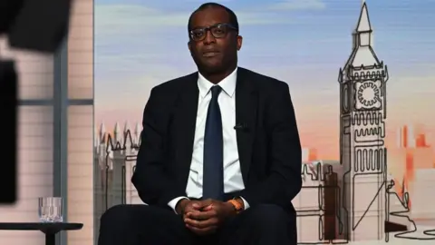 PA Media Kwasi Kwarteng on Sunday with Laura Kuenssberg