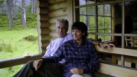 US Attorney's Office SDNY Jeffrey Epstein and Ghislaine Maxwell relax in a log cabin on the Queen's Balmoral estate