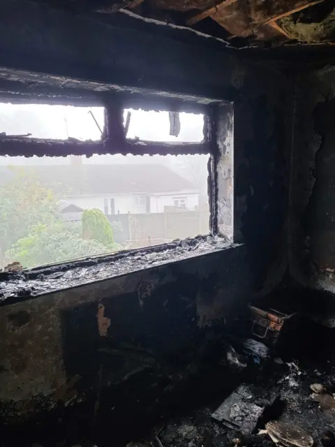 Graham Nicholls Fire damaged room