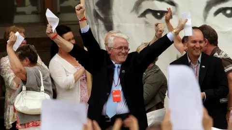 Getty Images Relatives of the Bloody Sunday victims react to the Saville Report, which stated that all victims were innocent