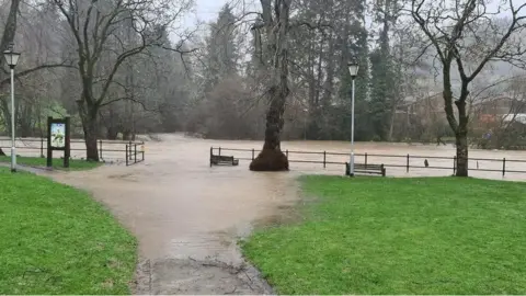 Nigel Brinn/Twitter The River Severn at Llanidloes