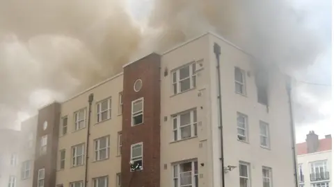 Roy Cuthbert Firefighter tackle blaze at Turin Street