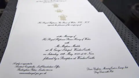 Press Association Prince Harry and Meghan Markle's wedding invitations