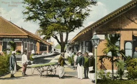  Culture Club/Getty Images The Plague Hospital, Mumbai (Bombay). Colourised photograph taken in 1922