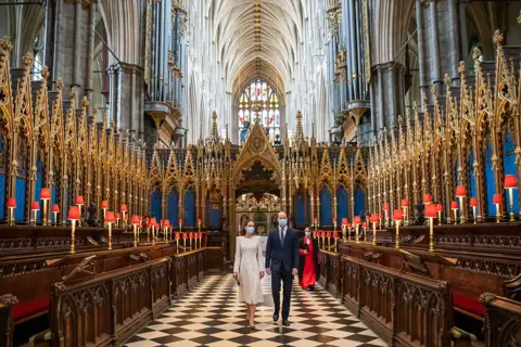 Getty Images The Duke and Duchess of Cambridge walk through Westminster Abbey