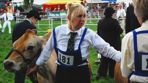 BBC Cows being judged at Royal Norfolk Show 2011