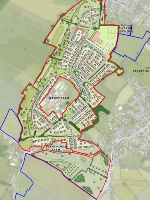 Taylor Wimpey Birds eye view of what the estate could look like in Backwell