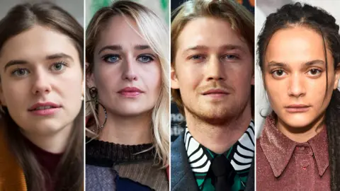 Getty Images Left-right: Alison Oliver, Jemima Kirke, Joe Alwyn, Sasha Lane