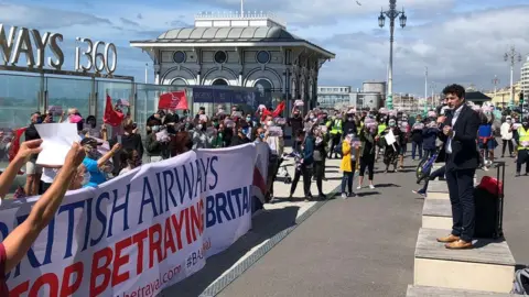 BA protest outside the i360