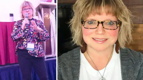 Jen Alexander Jen Alexander is seen teaching and in a head-shot image side-by-side