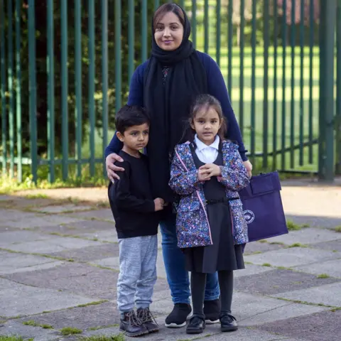 BBC Saima Aurangzeb with her children