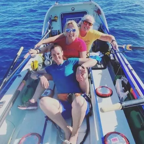 Oarsome Foursome Bird Watts, Mo O'Brien and Claire Allinson