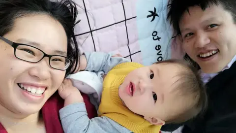 Daisy Lan with her baby