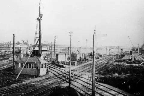 Cumbrian Railways Association Original crossing between lines running east to west and north to south