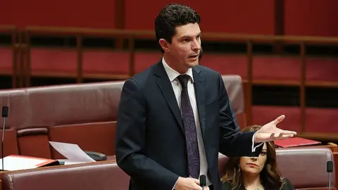 Getty Images Scott Ludlam speaks in the Australian Senate