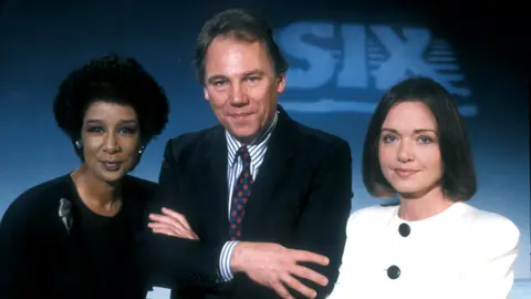 The Six O'Clock News line-up in 1989: Moira Stuart, Sissons and Anna Ford