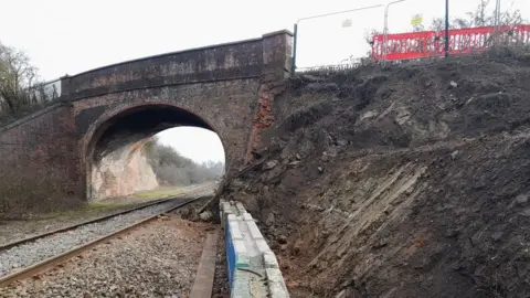 Network Rail Cassington Road bridge landslip