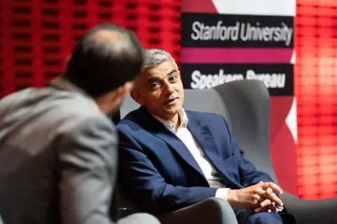 PA Media Sadiq Khan at Stanford University