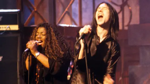 Getty Images Denise Johnson and Primal Scream's Bobby Gillespie