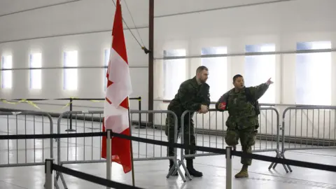 Getty Images Canadian military at airport in Ontario