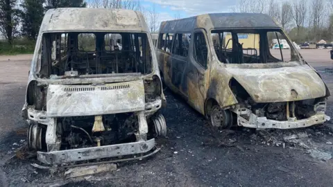 Two burned out minibuses in Patchway