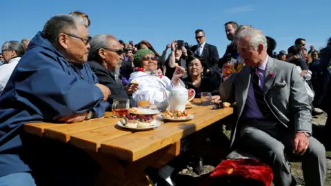 Reuters Prince Charles enjoyed a community feast in Sylvia Grinnell Park