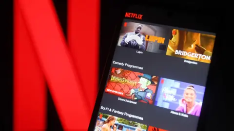 Getty Images Netflix logo and screen