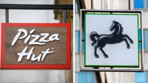 Getty Images Pizza Hut and Lloyds logos