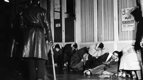 AFP via Getty Images Algerian demonstrators arrested in Puteaux, west of Paris, during the peaceful demonstration on October 17, 1961