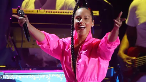 Getty Images Alicia Keys on stage in 2019