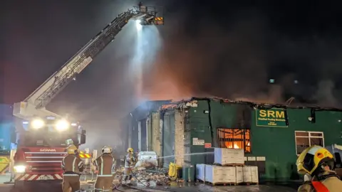 Northampton Fire and Rescue Fire at Steadfast Roofing in Wollaston