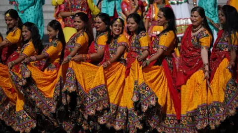 PA Media Dancers perform during the Diwali on the Square celebration, in Trafalgar Square,