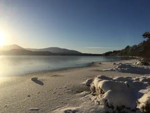 Sarah Shepherd beach in snow