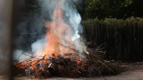 Environment Agency Waste burnt by Adam Ivory, 38, of Magnolia Cottage, Tydd St Giles