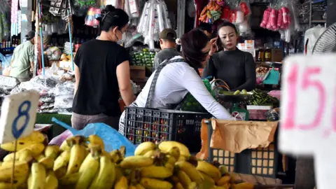 A food market in Vientiane