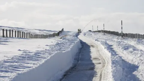 Northumberland County Council A snow blower clearing snow from a rural route