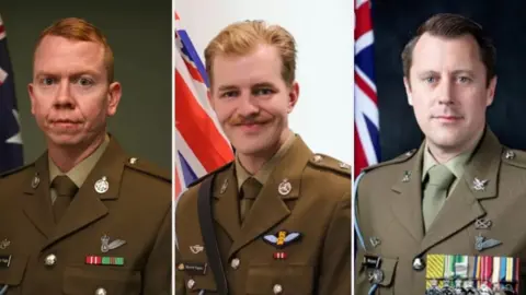 Australian Department of Defence Corporal Alex Naggs, Lieutenant Maxwell Nugent and Warrant Officer Class 2 Joseph Laycock